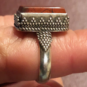 Sterling Silver Ring with Red Stone